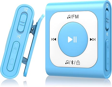 64GB Clip MP3 Player with Bluetooth, AGPTEK Portable Music Player with FM Radio, Shuffle, No Phone Needed, for Sports - A51PL