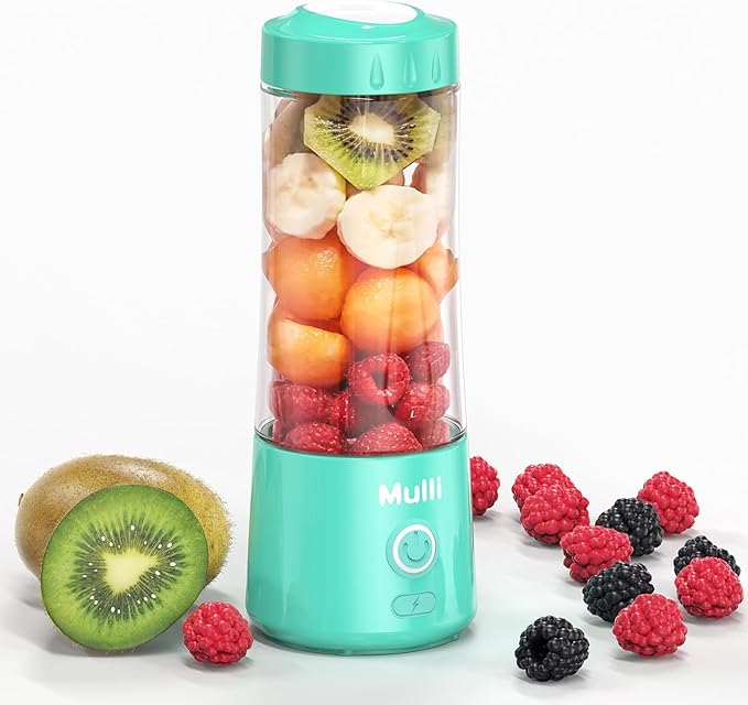 Mulli Portable Blender,USB Rechargeable Personal Mixer for Smoothie and Shakes, Mini Blender with Six Blades for Baby Food,Travel,Gym