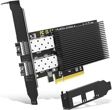 Load image into Gallery viewer, 10Gb Dual LAN SFP PCI-e Network Card, Intel 82599(X520-DA2) Controller, NICGIGA 10Gbps Ethernet Adapter, 2 * 10Gbe SFP Port, 10G NIC Card, Support Windows/Windows Server/Linux/VMware
