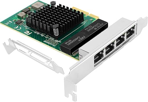 1Gb PCI-E NIC Network Card for Broadcom BCM5719-4P,10Mb/100Mb/1GbE Copper Quad RJ45 Ports, with Broadcom BCM5719 Chip,1GbE PCI Express 2.0 X1 Ethernet Adapter Support Windows/Linux/VMware
