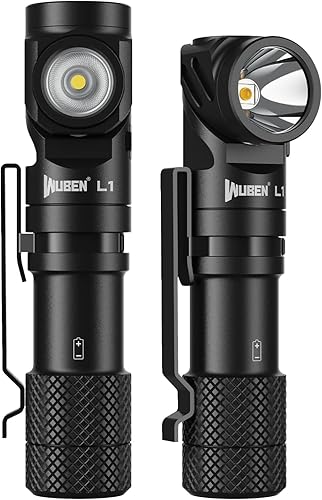 WUBEN L1 Rechargeable Flashlight High Lumens, 2000 Lumen Brightest Tactical Flashlight, Right Angle Super Bright LED Pocket Flashlight, IP68 Waterproof Magnetic Emergency Flashlight for Home Outdoors