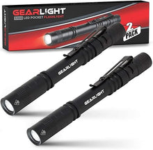 Load image into Gallery viewer, GearLight S100 LED Pocket Pen Light- 2 Small, Compact Flashlights with Clip for Tight Spaces, Police Inspection, Nurses &amp; Medical Use
