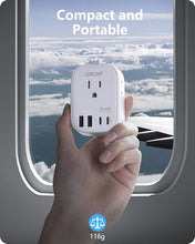 Load image into Gallery viewer, LENCENT US to UK Ireland Travel Plug Adapter, PD 45W Grounded Type G Outlet Adaptor with 4 Outlet, USB C Fast Charger Adaptor, USA to Dubai Scotland British London England Hong Kong Irish Qatar
