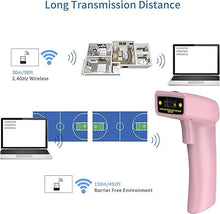 Load image into Gallery viewer, USB Wireless Barcode Scanner,Symcode Handheld Laser 1D Bar Code Reader Scanner (2.4GHz Wireless &amp; USB2.0 Wired) Rechargeable Cordless 1D Barcode Scanner Wireless
