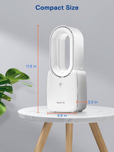 Load image into Gallery viewer, let'me Desk Fan,Portable Bladeless Fan 11.8 inch Small Personal Cooling Fan with 5 Colors Touch Control LED Light,Quiet Table Fan for Home, Office, Bedroom
