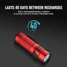 Load image into Gallery viewer, OLIGHT Warrior Nano Tactical Flashlight, 1200 Lumens Rechargeable LED Light with MCC Charger, Dual Switches EDC Flashlight for Emergency, Outdoors and Camping (Red)
