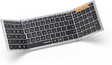 Load image into Gallery viewer, ProtoArc Foldable Bluetooth Keyboard, XK01 Folding Wireless Portable Keyboard with Numeric Keypad, Full-Size Travel Keyboard for iPad Tablet Smartphone Laptop PC Windows iOS Android, Black Silver

