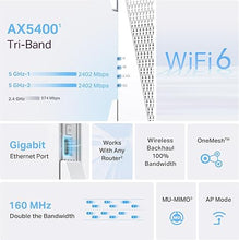 Load image into Gallery viewer, TP-Link AX5400 WiFi 6 Range Extender with Ethernet Port | Internet Signal Booster for Home | Tri-Band Wireless Repeater Amplifier | Built In Access Point Mode | APP Setup | OneMesh Compatible (RE815X)
