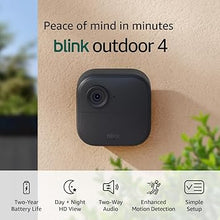 Load image into Gallery viewer, Blink Outdoor 4 - Wireless smart security camera, two-year battery, 1080p HD day and infrared night live view, two-way talk - 1 camera system
