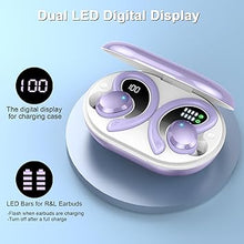 Load image into Gallery viewer, Wireless Earbuds Bluetooth Headphone Sport, Bluetooth 5.3 Earbud 3D HiFi Stereo Over Ear Buds, 48Hrs Earhooks Earphone with Noise Cancelling Mic, IP7 Waterproof Headset for Workout/Running/Gym, Purple
