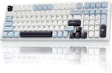 Load image into Gallery viewer, AULA F99 Wireless Mechanical Keyboard, Hot Swappable Custom Keyboard,Pre-lubed Linear Switches,Gasket Structure,RGB Backlit Gaming Keyboard (Blue&amp;White)
