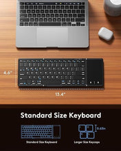 Load image into Gallery viewer, Samsers Foldable Bluetooth Keyboard with Touchpad, Full-Size Wireless Folding Keyboard with PU Leather, Portable Travel Keyboard for iOS Android Windows Mac OS, Support 3 Devices (BT5.1 x 3), Black
