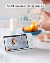 Load image into Gallery viewer, eufy Security Baby Monitor Spaceview E110 with Security Camera and 2-Way Audio, 720p HD Resolution, Night Vision, 5&quot; Display, 110° Wide-Angle Lens Included, Lullaby Player, Sound Alert, Upgraded
