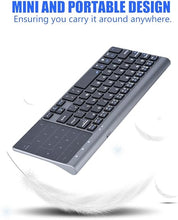 Load image into Gallery viewer, GOWENIC 2.4Ghz Keyboard, MC-41AG QWERTY Layout 1200 DPI 59 Keys Ultra Mini Universal Keypad with USB Receiver &amp; Touchpad for Computer,Desktop,PC,Laptop,TV Box
