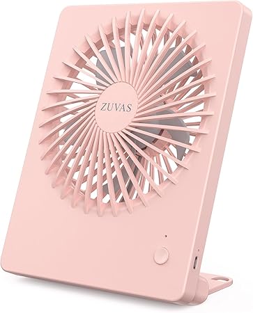 Zuvas Desk Fan Battery Operated Fan Rechargeable 180°Tilt Folding Personal Fan Ultra Quiet Small Portable Fan 3 Speed Adjustable Strong Wind USB Fan For Office Bedroom Home Desktop Camping