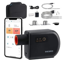 Load image into Gallery viewer, Wi-Fi &amp; Bluetooth BBQ Smoker Temperature Controller with Automatic Smoker Fan, INKBIRD ISC-027BW Grill Thermometer with 4 Probes for Big Green Egg, Kamado Joe, Primo, Vision Grill, Akorn Kamado
