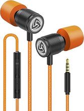 Load image into Gallery viewer, LUDOS Ultra Wired Earbuds in-Ear Headphones, 5 Years Warranty, Earphones with Microphone, Noise Isolating Ear Buds, Memory Foam for iPhone, Samsung, School Students, Kids, Women, Small Ears - Orange
