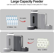 Load image into Gallery viewer, Gardner Pet Automatic Gravity Cat Food Feeder and Water Dispenser Stainless Steel Two-in-One Set Large Capacity Dispenser for Medium, Large Dogs, Puppies, Kittens, Rabbits-(1.6 Gallons x 2)
