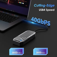 Load image into Gallery viewer, WAVLINK 40Gbps PCIe NVMe SSD Enclosure, USB4 External Hard Drive Enclosure, for B M/M-Key PCIe SSD 2280 Size, Tool-Free Installation, Compatible with TBT4/TBT3/USB4/USB3.2 and More
