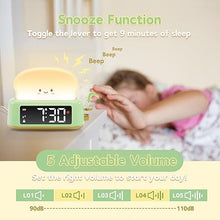 Load image into Gallery viewer, Kids Alarm Clock, Digital Alarm Clock for Bedrooms, Cute Toast Night Light, Timer, Snooze, Adjustable Brightness, Small Bedside Clock for Kids Girls Boys Teens Birthday Room Decor
