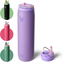 Load image into Gallery viewer, BOTTLE BOTTLE Stainless Steel Water Bottle with Straw Lid and Handle 32 oz Vacuum Insulated Water Bottle for Sports Travel Gym Hiking, Leak-Proof Wide Mouth Water Bottles for Men and Women,violet
