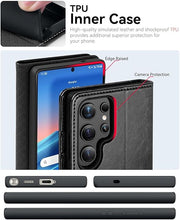 Load image into Gallery viewer, OCASE Compatible with Galaxy S25 Ultra Wallet Case, PU Leather Flip Folio Case with Card Holders RFID Blocking Kickstand [Shockproof TPU Inner Shell] Protective Phone Cover 6.9 Inch 2025, Black
