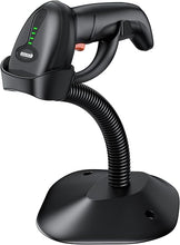 Load image into Gallery viewer, Symcode Barcode Scanner Wireless with Auto-Sensing Stand,Handheld 1D Laser Cordless Bar Code Scanner with Battery Level Indicator and Multiple Scanner to One Receiver
