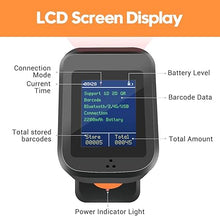 Load image into Gallery viewer, Symcode 2D QR Bluetooth Barcode Scanner with Screen Display with Charging Base,3 in 1 Compatible with Bluetooth &amp; 2.4GHz Wireless &amp; Wired Connection with 1.8 inch TFT Color LCD Screen
