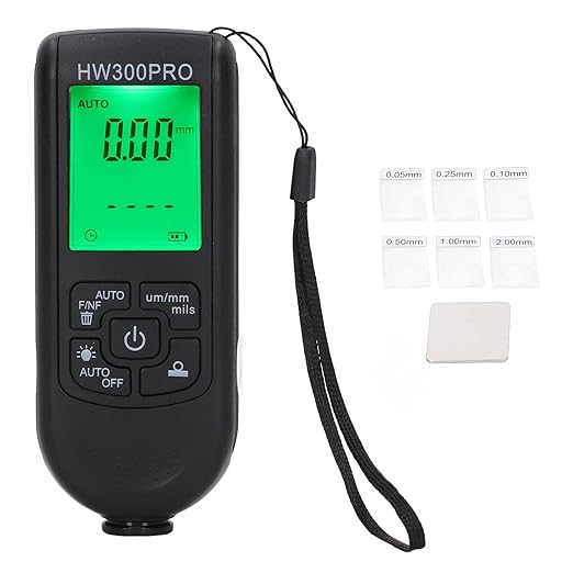 Paint Thickness Gauge, Digital Coating Thickness Gauge with 6 Calibration Sheets, Professional Industrial Paint Meter for Car (Black)