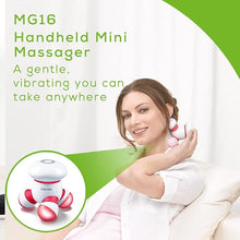 Load image into Gallery viewer, Beurer Handheld Mini Body Massager with LED light, Gentle and Comfortable Vibration, Easy Hand Grip, Portable, Gentle Pressure Point Massage, Massage Tool Easy Palm Fit, Batteries Included, MG16
