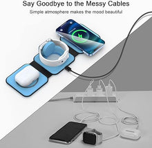 Load image into Gallery viewer, Wireless Charger 3 in 1,RTOPS Magnetic Travel Wireless Charging Station Multiple Devices,GaN 3 in 1 Charging Station,Compatible for iPhon16/15/14/13/Pro/Max,iWatch,AirPods4/3/2/Pro(Adapter Includes)
