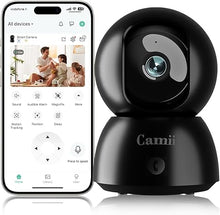 Load image into Gallery viewer, Indoor Security Camera 2K, 360 Degree Cameras for Home Security with Night Vision, Baby/Dog Monitor with Auto Tracking, Human/Pet Detection, Cloud&amp;SD, Pet Camera Support 2.4/5GHz WiFi
