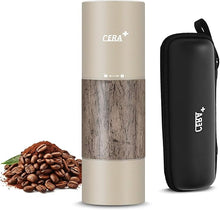 Load image into Gallery viewer, CERA+ Burr Portable Coffee Bean Grinder Electric Professional Small Convenient Espresso Coffee Grinder Suitable for Travel, Camping Gold with Bag
