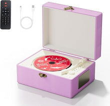 Load image into Gallery viewer, Time Music Box CD Player with Speakers; Bluetooth Transmitter; Festival Gift; BGM Player for Home Decor (Purple)
