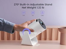 Load image into Gallery viewer, [270°Adjustable Stand] Mini projector with WiFi and Bluetooth, Outdoor Portable Movie Projector 1080P Support, Auto Keystone Home Projector for Phone/TV Stick/Laptop, WiMiUS Latest S27

