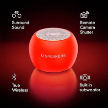 Load image into Gallery viewer, U Boost Speaker | Glow in Dark | Stylish Small Portable Wireless Bluetooth 5.0 | Built-in Mic &amp; Remote Shutter | Perfect Speaker for Parties, Travel! Rich Sound &amp; Big Bass | Glow Coral Red
