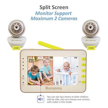 Load image into Gallery viewer, Moonybaby Baby Monitor Long Range No WiFi, Dual PTZ Cameras with Split Screen, Baby Room Temperature Display, Auto Night Vision, 2 Way Audio, Lullaby
