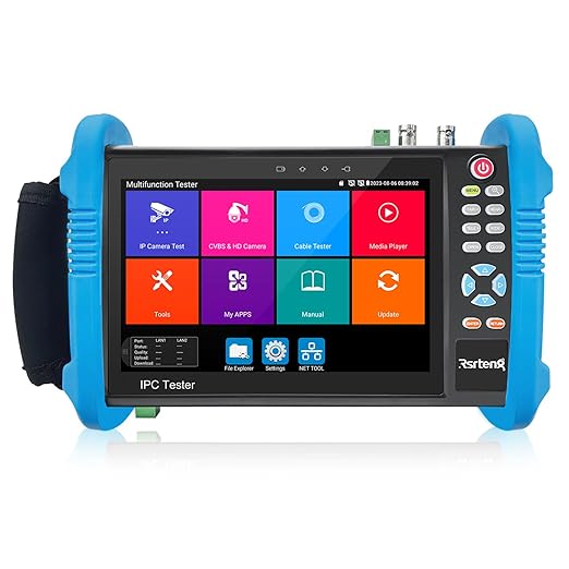 Rsrteng CCTV Camera Tester, 8K 32MP 4K 12MP IP Camera Tester CVBS Camera Tester 7