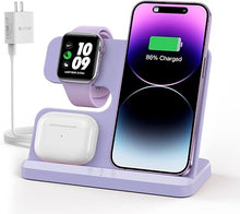 Load image into Gallery viewer, 3 in 1 Charging Station for Apple Wireless Charger for iPhone 16 15 14 13 12 11 X 8 &amp; for Apple Watch Charger Wireless Charging Station for Multiple Devices for AirPods 4 3 Pro
