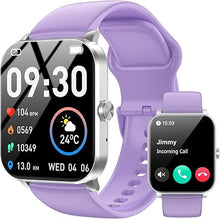 Load image into Gallery viewer, Smart Watch for Men Women Answer/Make Calls and Message Reminder, Fitness Watch 1.85&quot; HD Touch Screen, 120+ Sports Modes/Heart Rate/Sleep Monitor (Purple)
