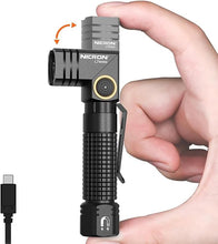 Load image into Gallery viewer, NICRON EDC Flashlight Rechargeable, 90 Degree Flashlight with Magnet 400 High Lumens L74 Mini Flashlight Compatiable with AAA Battery Pocket Penlight for Night Working, Camping, Outdoor, Emergency
