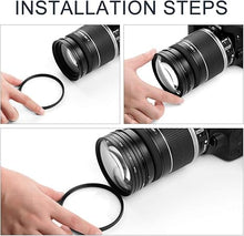Load image into Gallery viewer, 72mm Close-up Filter Kit 4 Pieces(+1,+2,+4,+10) Macro Filter Accessory Close-up Lens Filter Kit Set with Lens Filter Pouch for Canon Nikon Sony Pentax Olympus Fuji DSLR Camera+Lens Cap
