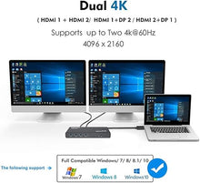 Load image into Gallery viewer, WAVLINK USB 3.0 Universal Laptop Docking Station with 65W Power Delivery, USB C 5K/ Dual 4K Dock Dual Monitor with 2 x HDMI &amp; 2 DisplayPort, Gigabit Ethernet, 6 USB 3.0, Audio/Mic for Windows Mac OS
