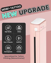 Load image into Gallery viewer, Phomemo M08F Bluetooth Tattoo Stencil Printer, Thermal Tattoo Printer with 10pcs Tattoo Transfer Paper, Tattoo Transfer Machine for Tattoo Artists &amp; Beginners, Compatible with Phone, Tablet &amp; PC
