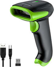 Load image into Gallery viewer, Symcode Wireless Bluetooth Barcode Scanner,Bluetooth &amp; USB Wired &amp; 2.4G Wireless Connection Ergonomics Handheld Barcode Scanner Reader, 2D 1D QR Code Automatic Fast Precise scanning Scanner
