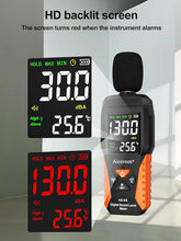 Load image into Gallery viewer, Decibel Meter Portable Sound Level Meter dB Meter decibel sound Meter Measuring 30~130 dB, Audible and Visual Alarms, MAX/MIN Noise Measurement
