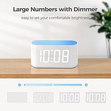 Load image into Gallery viewer, Alarm Clock for Bedrooms, Large Display Digital Clocks with 2 Alarms, 7 Color Larger Night Light, Dimmer, Adjustable Volume, Easy Snooze (White)
