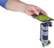 Load image into Gallery viewer, Carson MicroFlip 100x-250x, LED UV Pocket Microscope with Smartphone Clip, STEM Education (MP-250)
