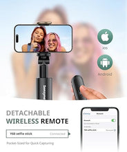 Load image into Gallery viewer, Sensyne 68" Phone Tripod &amp; Selfie Stick, Lightweight All in One Phone Tripod Integrated with Wireless Remote Compatible with All Cell Phones for Selfie/Video Recording/Photo/Live Stream/Vlog?Black?
