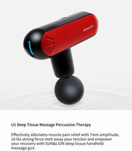 Load image into Gallery viewer, Super Mini Massage Gun SUN&amp;LION U1 Mini Massager 7mm Deep Tissue Handheld Massage Gun 280g Portable Muscle Massage Gun Back Neck Leg Red Mini Massager Gifts For Women and Men at Home Office Gym
